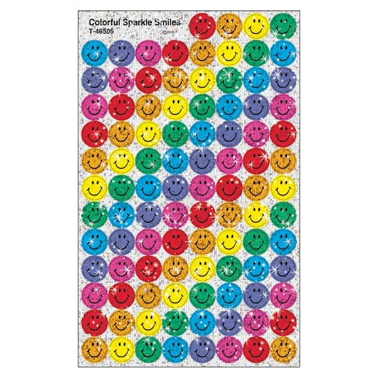 Trend Enterprises&#xAE; superSpots&#xAE; 7/16&#x201D; Multicolor Sparkle Smiles Stickers, 12 Pack Bundle